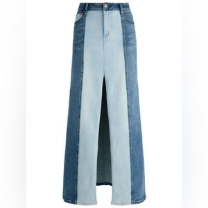 Two Tone Alice + Olivia Jeans Rye Two Tone Denim Skirt NWOT